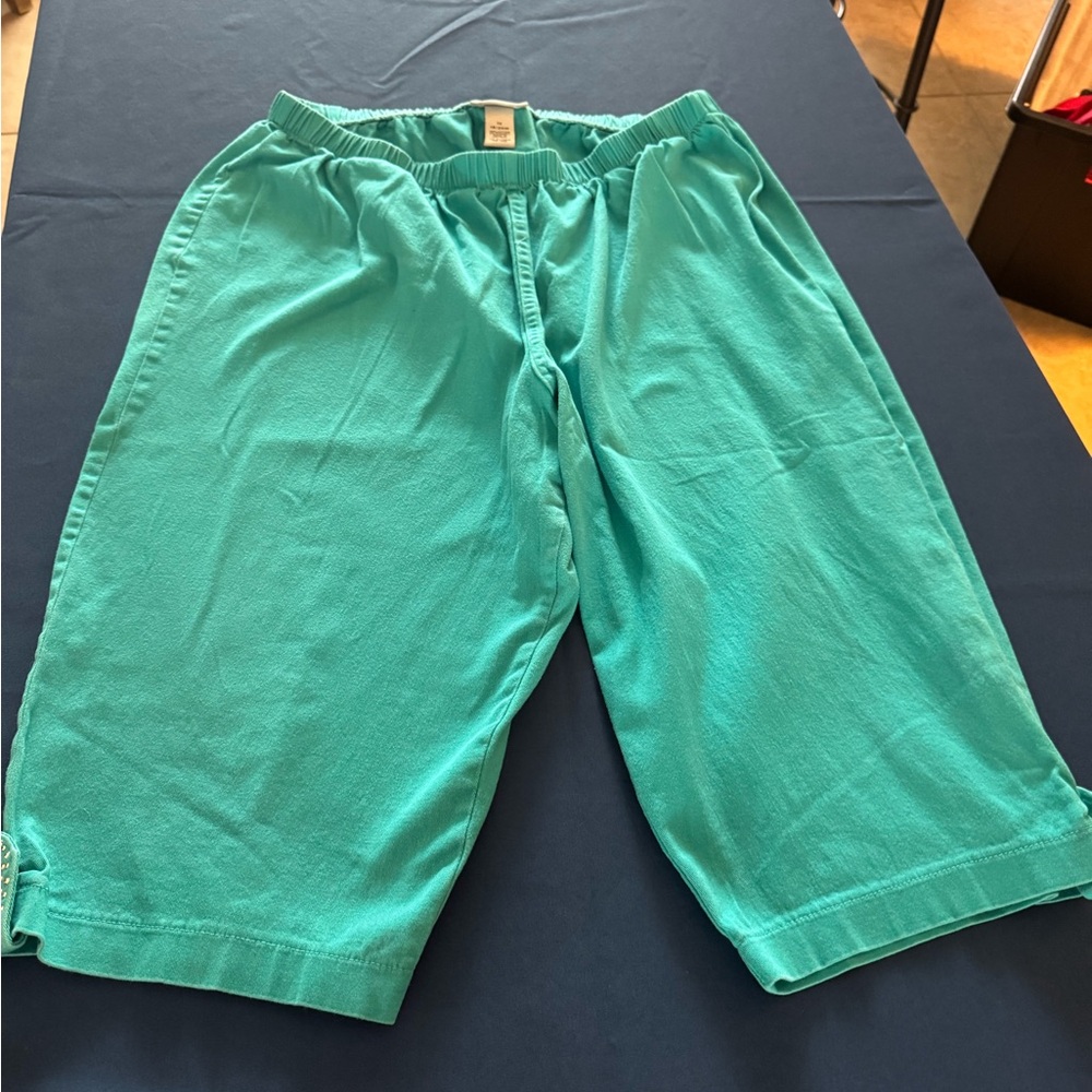Catherines Turquoise Everyday Fit capris 1X 18/20W sparkles